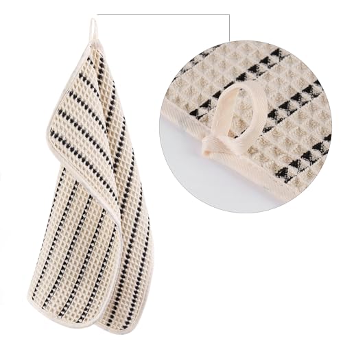 Image of POLYTE 430 GSM Microfiber Lint Free Washcloth Face Towel, 13 x 13 in, 4 Pack (Waffle Weave)