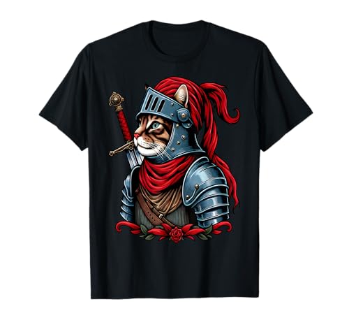 Chat chevalier médiéval T-Shirt