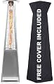 Outdoor Patio Propane Space Heater - 48,000 Btu Pyramid Propane Heater, Outdoor Heater, Portable Heater, Patio Heater Propane, W/Wheels, Protective Cover | Avenlur (Stainless Steel)