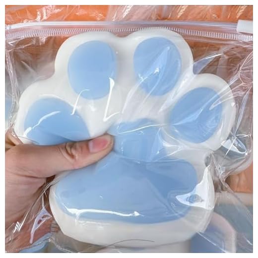 Squishy Patte De Chat, Patte Squishy Geant,Squishy Toy Jouet À Presser en Forme De Pattes De Chat Jouets Squishy Patte De Gros Chat, Jouet Anti-Stress pour Adultes Et Enfant (Bleu)