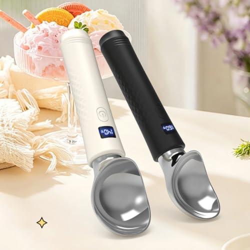 Cuchara de helado eléctrica con calentamiento rápido USB y mango ergonómico impermeable 8