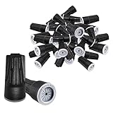 Litoexpe 50 Pieces Waterproof Wire Connectors, Medium Waterproof Wire Nuts Black...