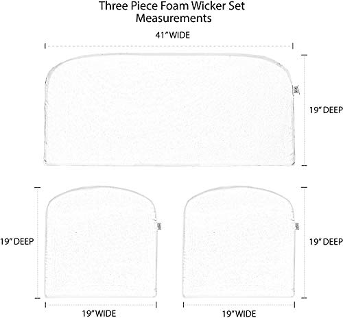 Rsh Décor Indoor Outdoor 3 Piece Foam Wicker Loveseat And Chair Seat Cushion Set, Choose Color (Standard, Black) #TOP2