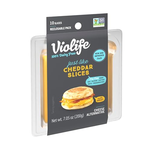 Violife, Cheese Just Like Cheddar Slices Vegan Non-GMO, 10 Count, 7.05 Ounce (Pack of 1) - Thumbnail 5