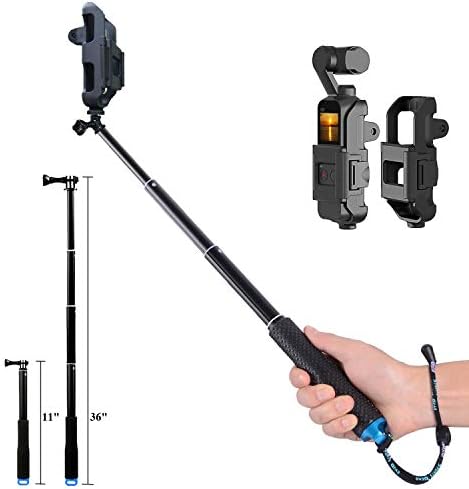 OSMO Pocket Extension Pole Selfie Stick Tripod Mount Adapter for DJI OSMO Pocket, Action Camera, Gopro 7,6,5,4,3, XiaoYI