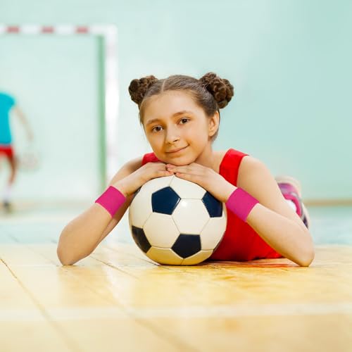 Image of Bememo 12 Pack Wristbands Sweatband for Women Men, Neon Colored Sport Wrist Bands, Tennis Football Basketball Sweatbands, Moisture Wicking Arm Bands for Working Out