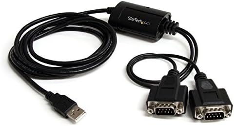 StarTech.com USB to Serial Adapter - 2 Port - COM Port Retention - FTDI - USB to RS232 Adapter Cable - USB to Serial Converter (ICUSB2322F), Black