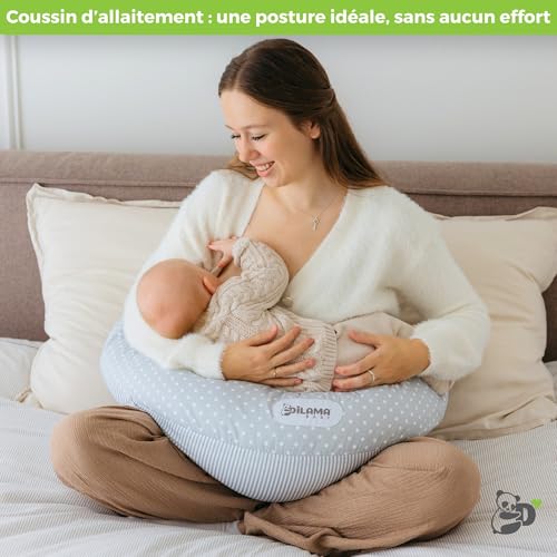 Coussin de grossesse Dilamababy en mousse mémoire et coton d'Italie