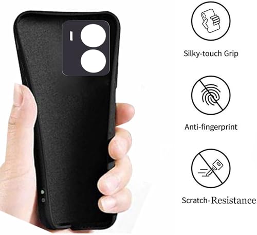 Image of A rtistque Back Cover Case for Vivo T2X / Y56 5G with Camera Protection | Shockproof TPU | Stylish Protective Design | Slim Fit | Ultra Matte | Vivo T2X / Y56 5G Back Cover - Black