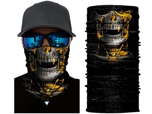 Scarves Bandanas Skull Face Tube Headband, Gaiter Head Wrap Balaclava Magic Scarf Motorcycle Multi Function Headwear
