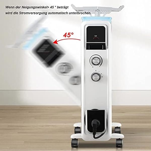 Dbtxwd Radiatore Elettrico Radiatore Ad Olio 2500 W Riscaldamento Elettrico Riscaldatore A Risparmio Energetico Convettore Elettrico Termoventilatore con Termostato Protezione da Surriscaldamento