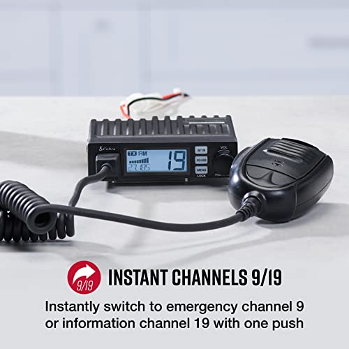 Cobra 19 Mini Recreational Cb Radio - Emergency Radio, Travel Essentials, Instant Channel 9, 4-Watt Output, Full 40 Channels, Time Out Timer #TOP5
