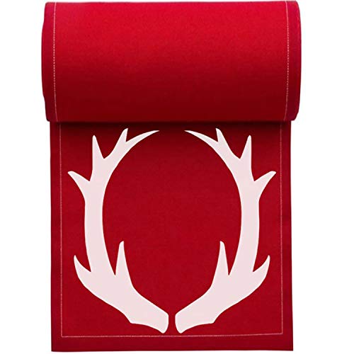 Five Star Napkins Antler Christmas Cocktail Napkins - Red Cotton - 4.5" x 4.5" - Single Use - Party, Events, Holiday (50 x)