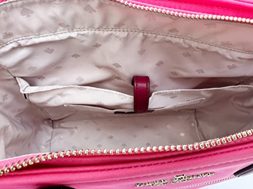 Kate Spade Chelsea Medium Top Zip Satchel Crossbody Nylon Pink Dahli Multi #TOP4