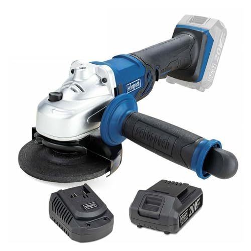 Meuleuse d'angle sans fil SCHEPPACH 115 mm - 20V (1 batterie 2,0 Ah + chargeur) CAG115-20ProS – Vignette