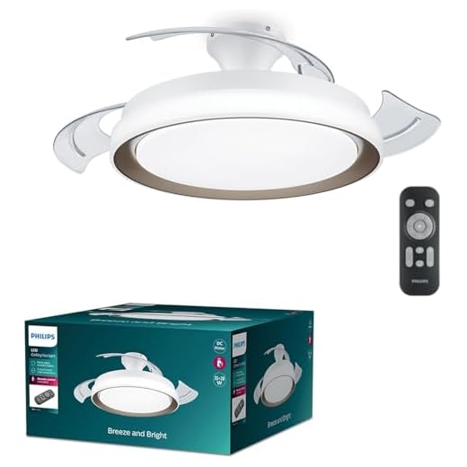 Ventilador de Techo con Luz Philips Blanco Dorado