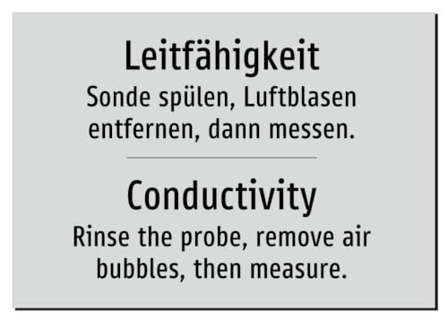 61523-DEEN-T-09 | Leitfähigkeit Schild/Aufkleber – Deutsch Englisch –