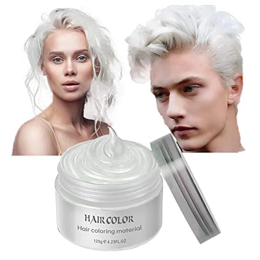 White Temporary Hair Dye Color Wax,Hair Color Dye,Acosexy 4.23oz Instant Hairstyle Mud Cream,Natural Hair Spray Coloring Wax Material Disposable Hair Styling Clays Ash for Kids Cosplay,Party,Masquerade,Halloween (White)