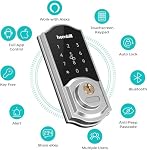 Smart Deadbolt Lock Front Door, Hornbill Keyless Entry Door Lock with Keypads, Bluetooth Smart Locks Work with Alexa, Digital Code Lock for Airbnb and Vacation Rental Hosts