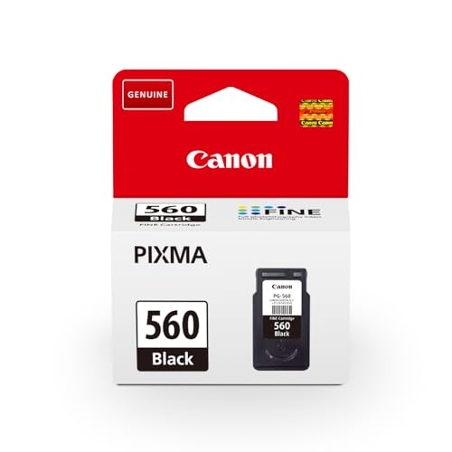 Canon PG-560, Cartucho de Tinta Original Negro, Cartucho de Tinta Independiente, Impresión de Calidad, Embalaje Sostenible, Compatible con Impresoras de Inyección de Tinta PIXMA