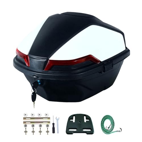 XNSHUNHOYN Electric Car Trunk Motorcycle Trunk,Motorcycle Case,Motorcycle Tail Box Trunk Luggage Top Lock Storage Carrier Case with Soft Backrest for Motorcycle Scooter,B