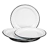 Cinsa 6 Piece Plate Set, 10 Inch (Speckled White) - Enamelware Plates for Indoor & Outdoor. Camping Dishes, Picnic, Farmhouse Kitchen. Durable and Reusable. Suitable for Oven, direct on Fire.