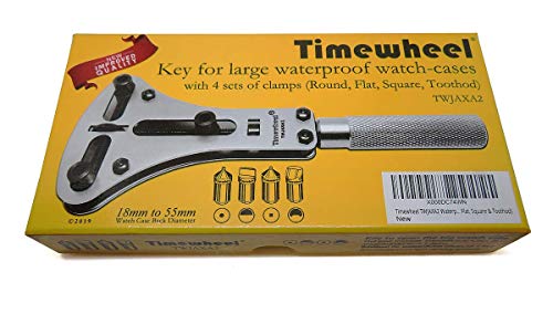 Timewheel Twjaxa2 Waterproof Watch Screw Case Back Opener Wrench For Large Watch With 4 Sets Of Champs (Round, Flat, Square & Toothod) #TOP5