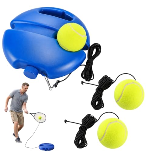 JazRvr 5 Stück Tennistrainer Set, Tennis Übungsgerät mit 2 Bällen und 2 Schnüren, Tennisball mit Schnur zur Schlagtechnik- und Koordinationsübung, ideal für Garten und Zuhause