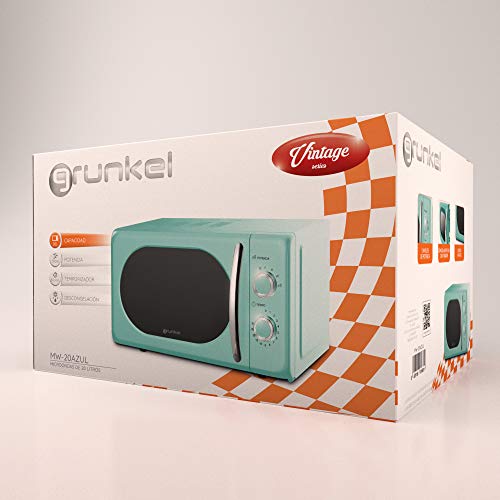 Grunkel-Microondas-de-20l-de-Capacidad-con-diseno-vintage-y-5-niveles-de-potencia-Funcion-de-descongelacion-y-temporizador-700W-Azul-Mecanico