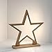 Produktbild Bambus LED Tischlampe Stern mit Netzteil - 33 cm - Weihnachtsstern Weihnachtsdeko Fenster Deko Leuchte hochwertig verarbeitet