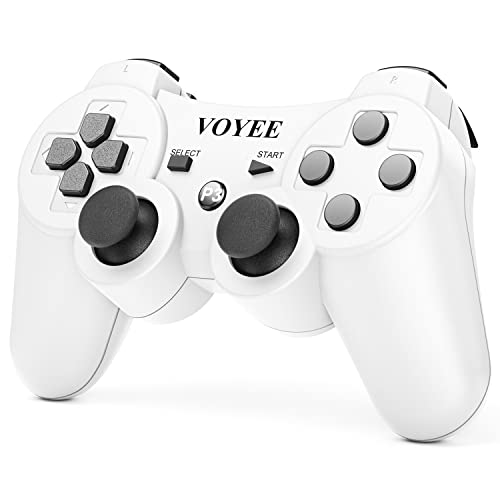 Voyee Wireless Controller Compatible With Playstation 3 Ps-3 Controller With Upgraded Joystick/Rechargerable Battery/Motion Control/Double Shock (White) #TOP6