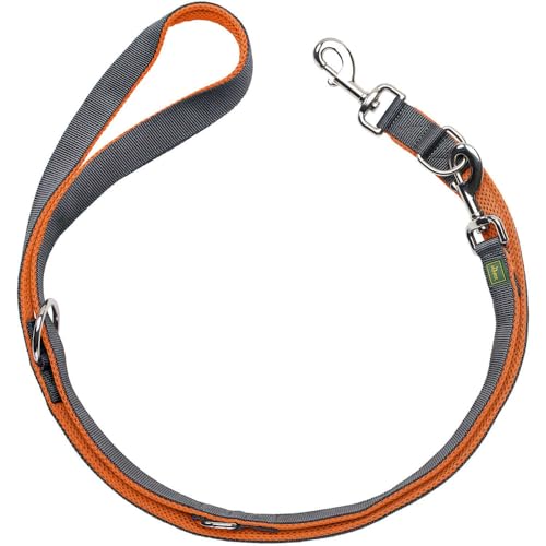 HUNTER Verstellbare Führleine Maldon Farbe orange/grau, Größe 25/200
