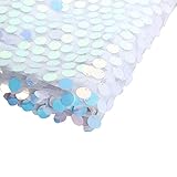 Efavormart 54' x 4Yards - Iridescent Blue Payette Sequin Fabric Roll with Mesh Fabric Base