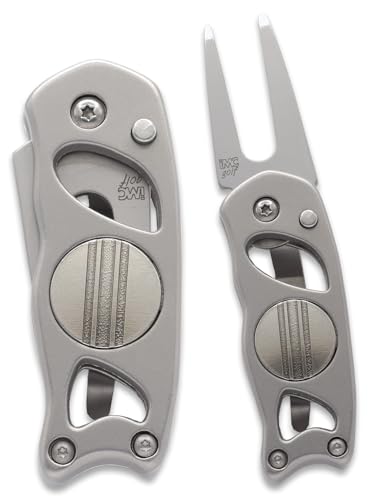 Indiana Metal Craft Switchblade Golf Divot Repair Tool Stainless Steel with Two Putting Alignment Ball Markers