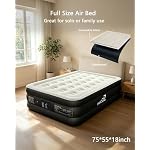 Air Mattress Full with Built-in Pump, 18" Height, Up to 600 lbs Black - Image 4
