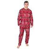 Briefly Stated Merry Christmas Adult Unisex Jumpsuit Zip Up Pajama Union Suit Red