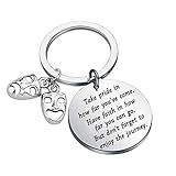 FUSTMW Drama Keychain Drama Graduation Gifts Comedy Tragedy Drama School Gift Theatre Masks Drama Jewelry Gifts (Drama Masks)