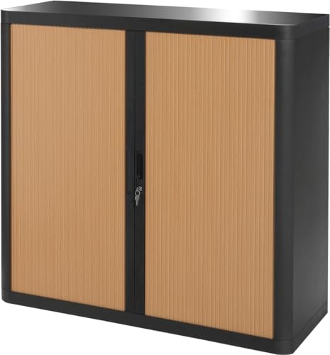 Paperflow e1ct0005100045 easyoffice1 m Schrank schwarz mit Vorhang Buche Kunststoff 41,5 x 110 x 104 cm Paperflow e1ct0005100045 easyoffice1 m Schrank schwarz mit Vorhang Buche Kunststoff 41,5 x 110 x 104 cm