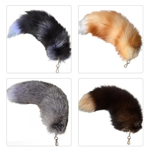 Porte-clés queue de renard suspendu, bijou de sac original et pendentif souple - 3
