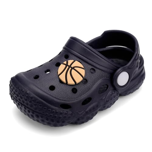 INMINPIN Baby Clogs Garden Shoes Newborn Infant Lightweight Breathable Beach Pool Sandals Non-Slip Baby Boys Girls Water Shower Summer Shoes Splay Naturally, Dark Blue, 18-24 Months Infant