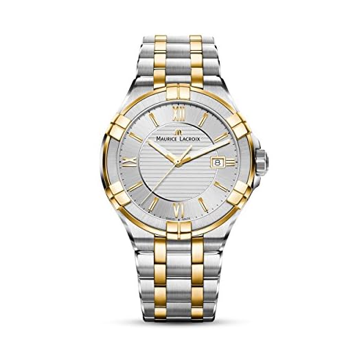 MAURICE LACROIX Reloj Analógico para Hombres de Cuarzo con Correa en Acero Inoxidable AI1008-PVY13-132-1