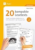  20 kompakte Lesetests für Klasse 2: Direkt einsetzbare Materialien zu allen Textarten in der Grundschule