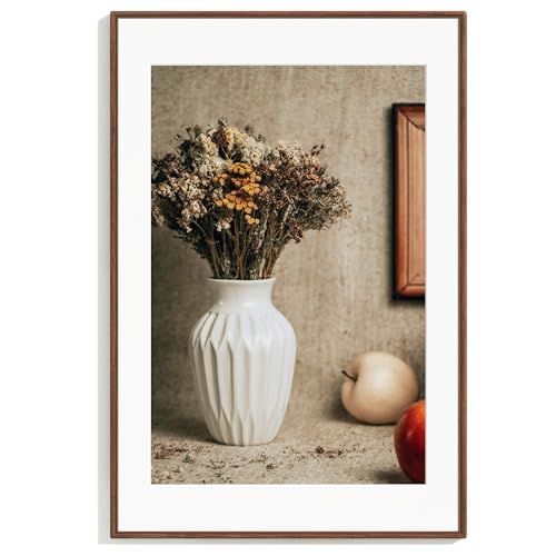 24x36 Poster Frame, Natural Solid Walnut Wood Picture Frame|Tempered Glass