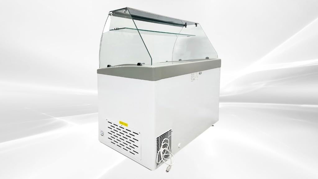 アイスクリームディスプレイ　ホワイト Amazon.com: Gelato Freezer Display Case Dipping Cabinet Pan Ice