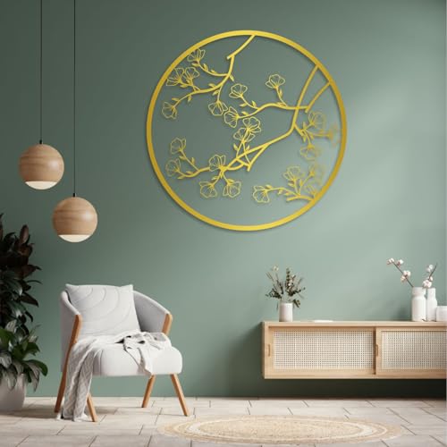 Décoration murale métal pour habiller un mur vide fleur blanche - 6