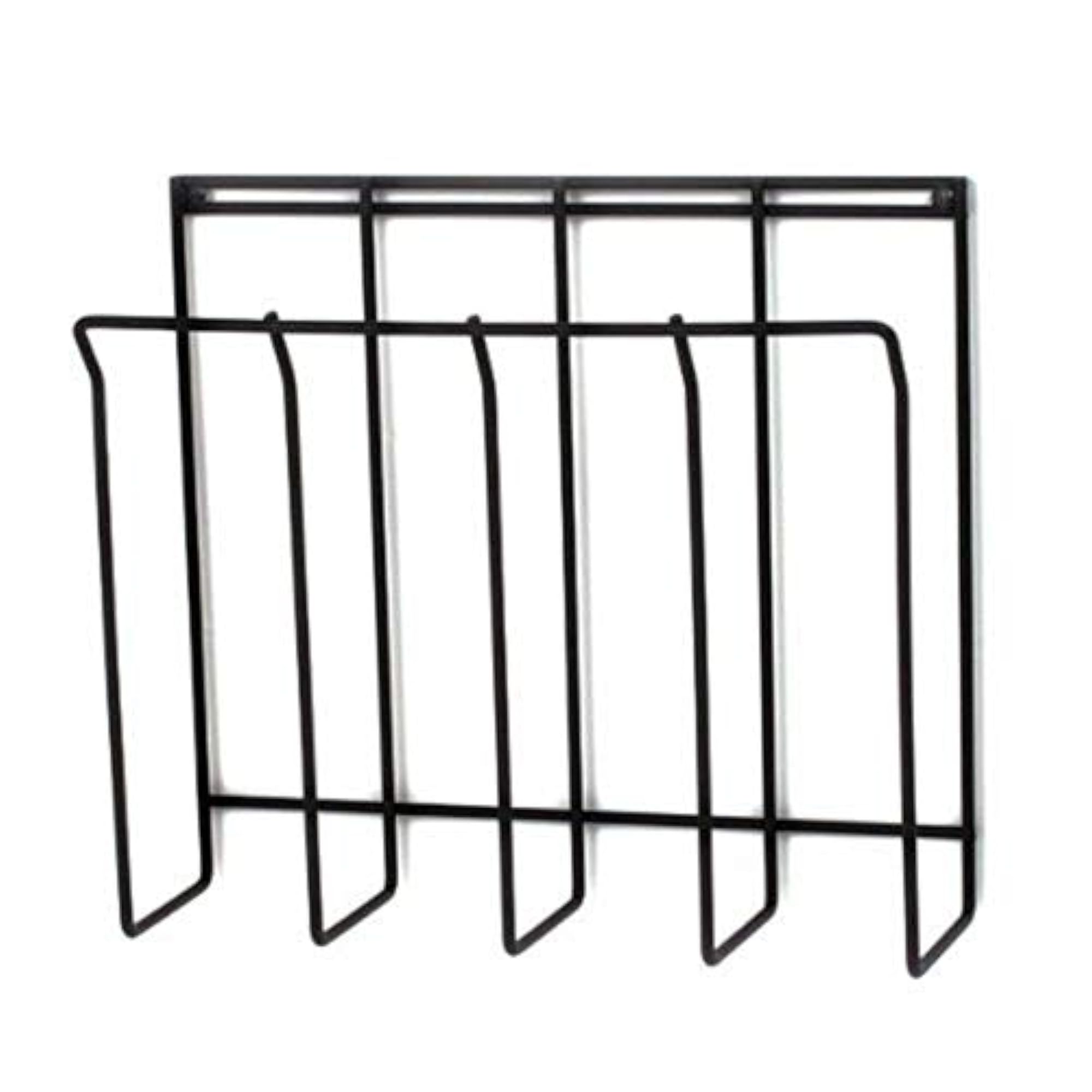 Wall Mounted Metal Wire Magazine Holder, Unique Black Design