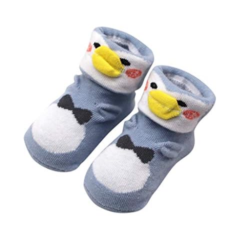 Zerototens Baby Socks,8.5cm Infant Newborn Cotton Boys Girls Animals Winter Thermal Anti-slip Cartoon Socks 0-2 Years Old (Khaki) Cover