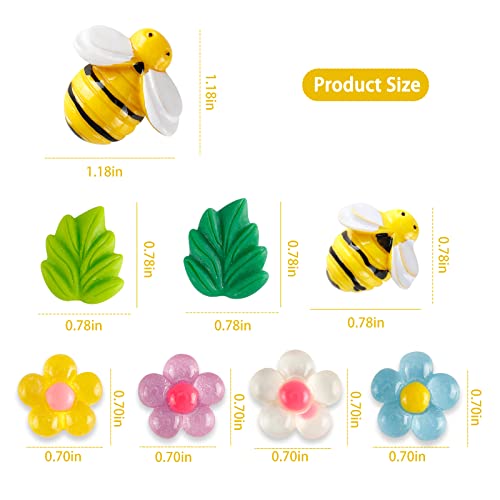 20Pcs Bumble Bees Decor Refrigerator Magnets Cute Flower Leaf Magnet Baby Shower Bee Theme Party Decoration, Decorative Magnet For Fridge Blackboard Office Kitchen #TOP4