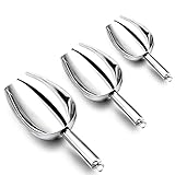 Stainless Steel Scoop Set of 3 (3-5-8 Ounce), E-far Small Metal Scoops for Candy/Flour/Dry Goods/Sugar/Ice Cube, Heavy Gauge Kitchen Utility for Canisters/Jars, Rust Free & Dishwasher
