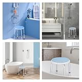 Careboda 360° Rotating Shower Stool, 34-52 cm, 136 kg, Aluminium